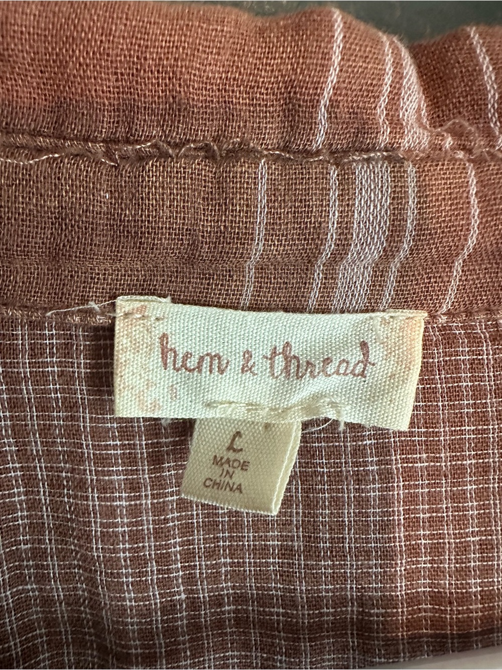 Hem & Thread Rust Plaid Button-Down Shirt - Picture 3 of 4